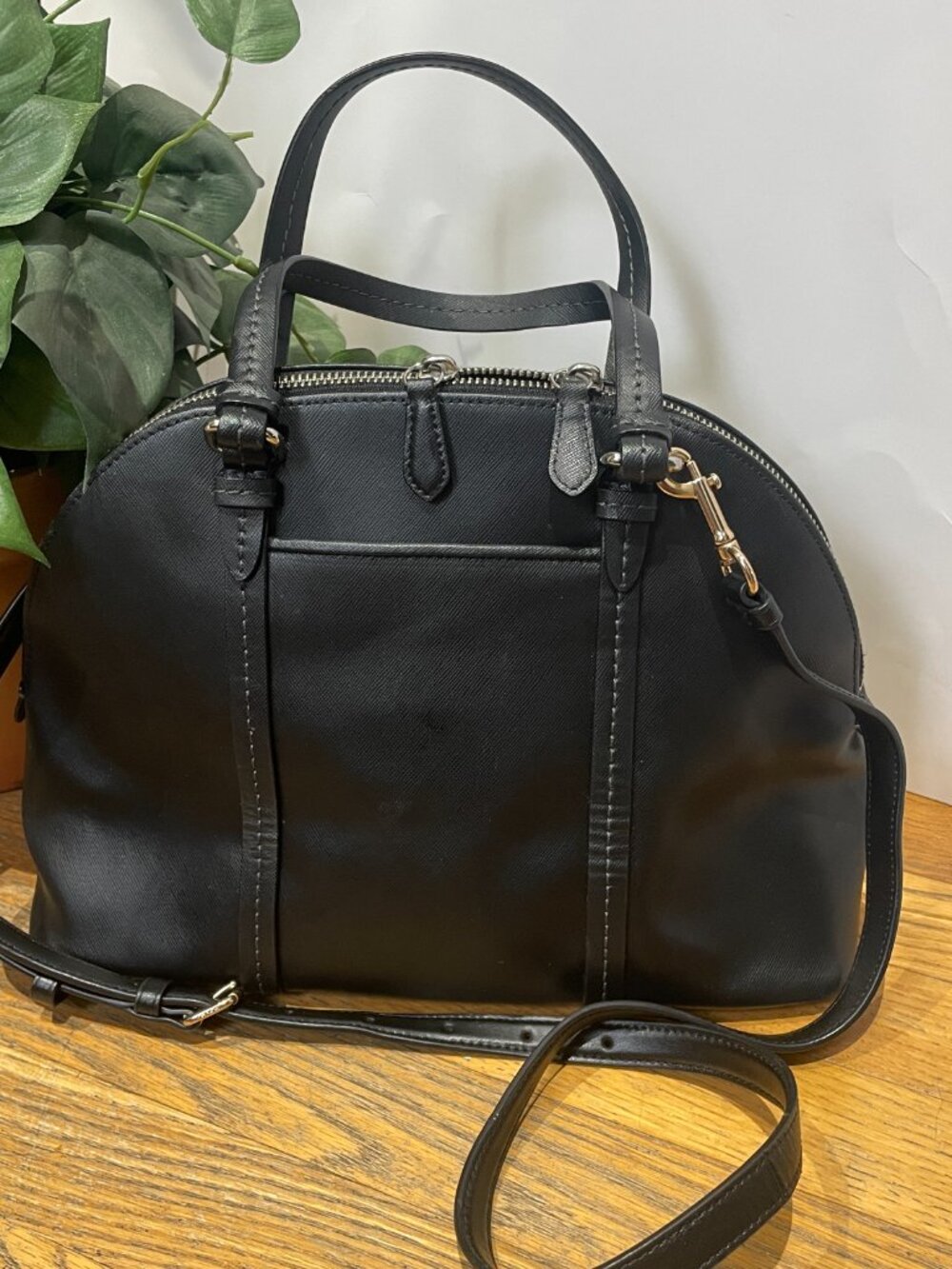 Coach Peyton Leather Black Cora Domed Satchel Model F25671 - Picture 3 of 15